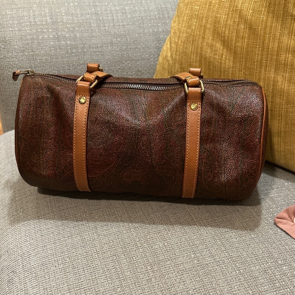 Etro Brown and Tan Duffel Bag